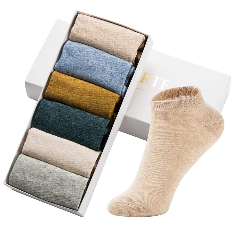 MAGIARTE Womens Ankle Socks Soft Pure Cotton Low Cut Athletic Casual Mutil Color No Show Socks for Women 6-Pack (color#00M) - Image 5